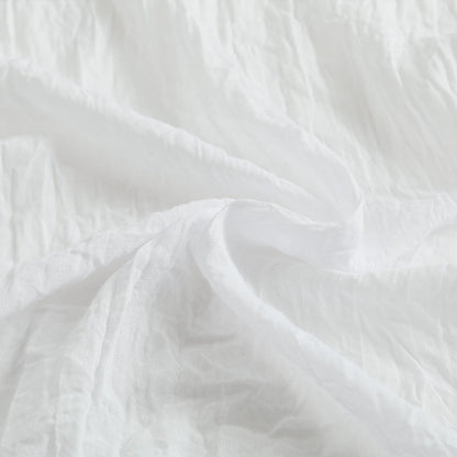 Anpark Elegant White Sheer Curtains 84 Inches Long for Living Room Bedroom, Cotton Linen Textured Light Filtering Crinkle Sheer Drapes Natural Rod Pocket Voile Curtains, W52 x L84 in, 2 Panels