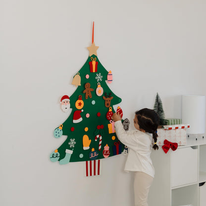 Beautiful Felt Christmas Tree for Kids - Fun & Safe Christmas Decoration Activity with Detachable Ornaments for Hours of Play - Keeps Toddlers Entertained for Hours During The Holiday Season