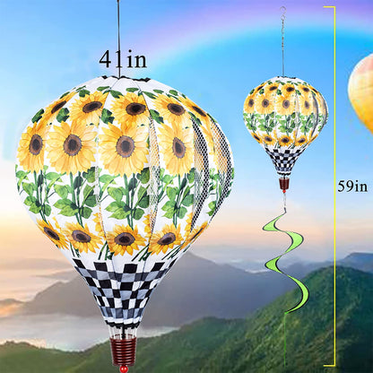 Giant Sunflower Hot Air Balloon Garden Wind Spinners Large Pinwheels Whirligigs Windmill Toys for Kids Yard Decor Lawn Decorations Outdoor Whirlygig Windmills Wind Twister Everyday 59" L 2Pack