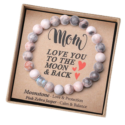THEMEROL Mothers Day Gifts for Mom from Daughter Son Women Birthday Cards Great Presents Her Moonstone Bracelet Best Mama Personalized Unique Handmade Easter Stuffers Christmas Stocking Valentines