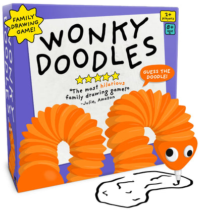 Lucky Egg Wonky Doodles – Hilarious Drawing Games for Family Game Night & Parties – Family Board Games for Adults with Wonky Doodler, 150 Word Cards & Whiteboard – Best Family Games for Ages 8+