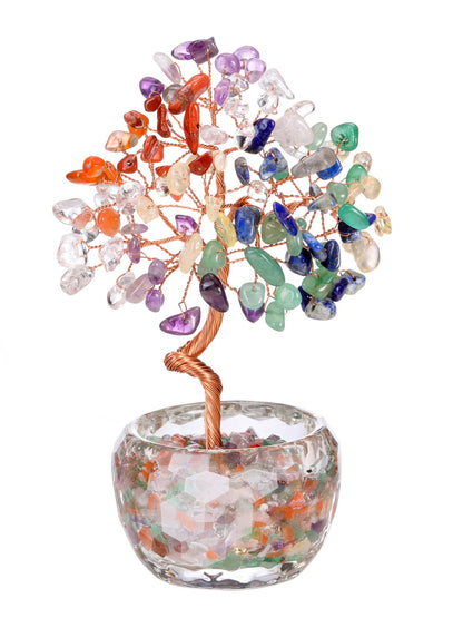 PESOENTH Chakra Tree Crystal Tree of Life Gifts for Women Mom Birthday,7 Chakra Stones Healing Crystals Gem Trees Reiki Spiritual Gemstones Positive Energy Gifts for Home Room Desk Decor
