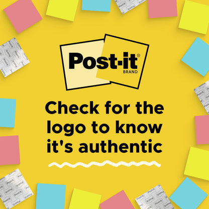 Post-it Notes, 3 in x 3 in, 18 Sticky Notes Pads, 100 Sheets per Pad, The Iconic Canary Yellow Note, School Supplies and Oﬃce Products