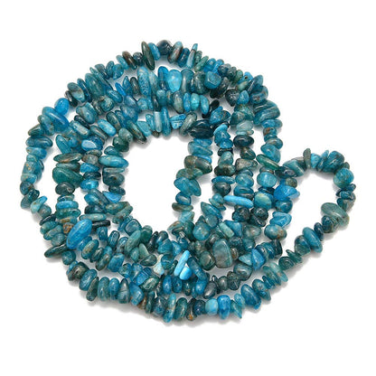 PLTbeads 5-8mm Natral Healing Gemstone Waist Bracelets Necklace Kit Irregular Stone DIY Crafts Design Jewelry Making 1 Strand per Bag Approxi 34 inch (Blue Apatite Chips)