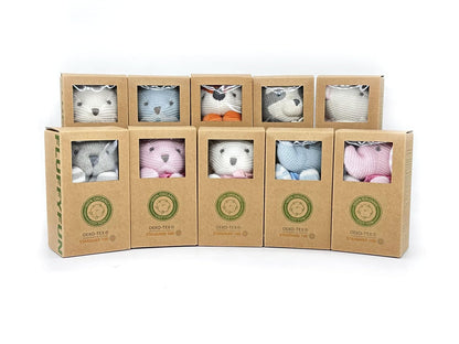 FLUFFYFUN 100% Organic Cotton Grey Bunny Rabbit Plush, 7.1" Baby Stuffed Animal for Newborn