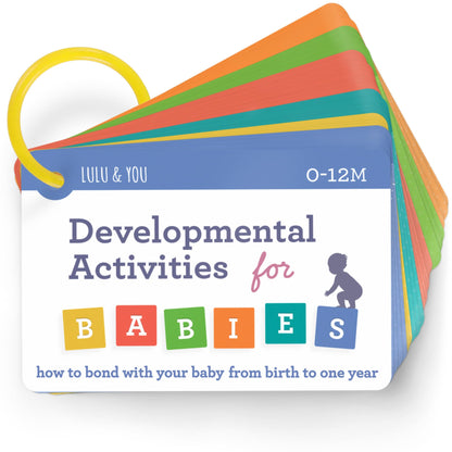 Lulu & You Baby Activity Cards - Playtime Ideas Focused on Baby Development and Stimulation - Newborn Activities from Birth to 1 Year – 0-12 Months Old Baby Must Haves - Baby Activity Book