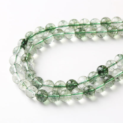 36PCS 10MM Green Crackle Phantom Ghost Crystal Beads for Jewelry Making DIY Bracelet Necklace Accessories 15" Energy Healing Power Stone Beads