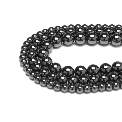 35pcs 10mm Natural Black Hematite Gemstone Beads Energy Healing Crystal Round Loose Stone Beads for Jewelry Making, DIY Bracelets Necklaces