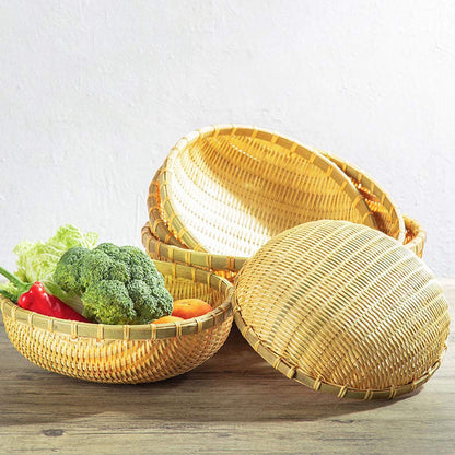 Natural Handmade Woven Bamboo Basket Tray U Shape Holder Food Deep Basket Size 6" 7" 8" 9" 10" 11" 12" 13" 14" up to 20inches Available for Customizing Bulk (16cm/6")