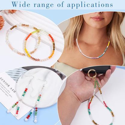 Beadtales 1200Pcs 4mm 10 Colors Electroplated Faceted Crystal Glass Bicone Beads Loose Bead for DIY Bracelet Necklace Earring Keychain Jewelry Making,AB Color