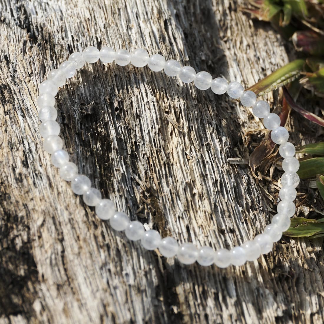 4MM Blue Moonstone Bracelet for Men Women | Fits for 6-6.5" Wrist | Natural Crown Chakra Crystal for Emotion Spiritual | Gemstones for Relationship & Love