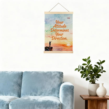 AriaPrec Attitude Direction Office Wall Art - Motivational Posters for Mental Health, Inspirational Decor for Therapy & Classroom, 12x16 Inch Canvas
