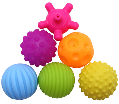 FIVOENDAR 6 Pack Sensory Balls for Kids, Soft & Textured Massage Balls Set Develops Kid's Tactile Senses
