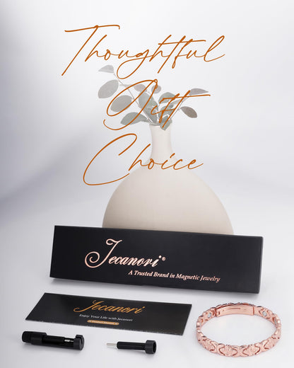 Jecanori Flower Copper Bracelets for Women, Effective Magnetic Therapy Bracelet for Women, Adjustable Copper Jewelry Gift