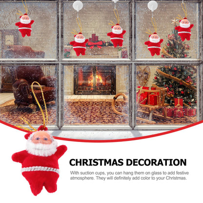Garneck 20pcs Mini Santa Claus Ornaments Miniature Plush Christmas Tree Hanging Decorations Xmas Tree Pendants for Holiday Party Home Decor
