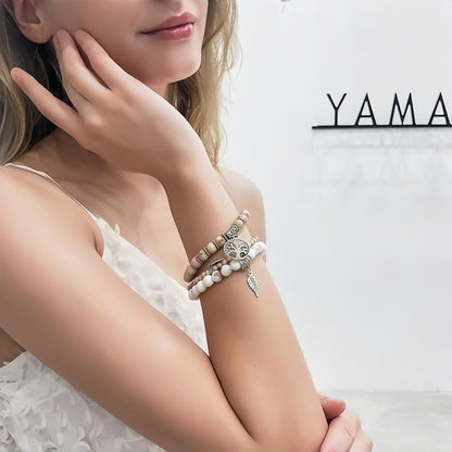 Jardme Healing Crystal Bracelets for Women, 8mm Beaded Natural Stone Stretch Chakra Bracelets Tree of Life Bracelet Jewelry Gifts for Women