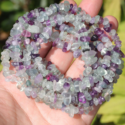400pcs Natural Chip Stone Beads for Jewelry Making Fluorite 5-8mm Irregular Gemstones Healing Crystal Loose Rocks Bead Hole Drilled for Ring Earrings Necklace Bracelet Making DIY Art Crafts