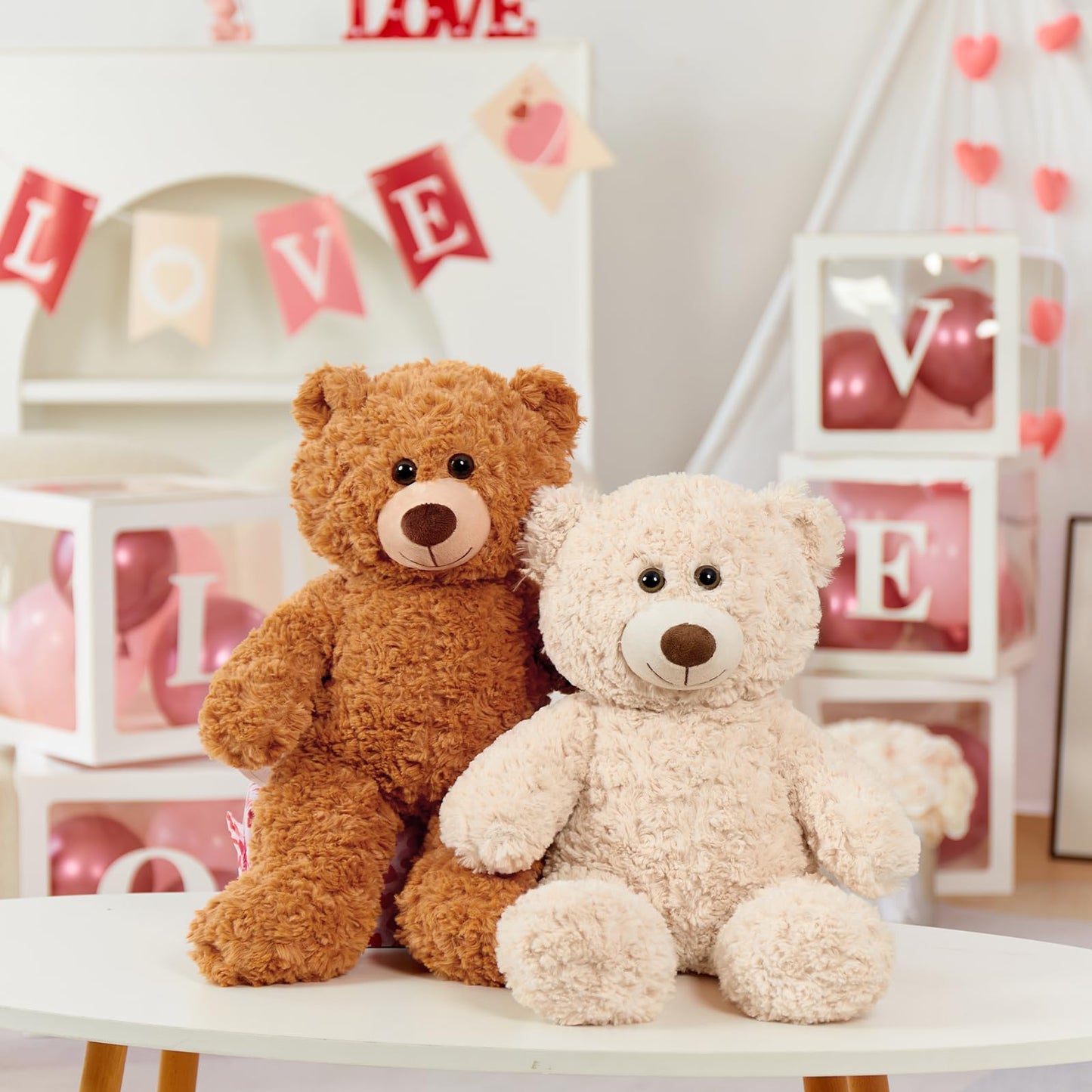 Tezituor Small Teddy Bear Stuffed Animals 18inch, Cute Teddy Bear Plush Toys for Kids Girl Boy, Christmas Bear Plushie Gift for Girlfriend Boyfriend Women Wife, Brown