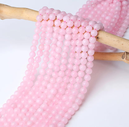 NUKAYAI Natural Rose Quartz Beads 100Pcs 8mm Pink Crystal Beads Loose DIY Round Stone Bead for Bracelet Necklace Earrings Making