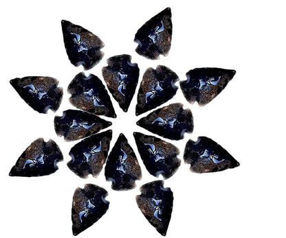 2" Black Obsidian Arrowhead with Carry Pouch, Natural Crystal and Healing Stone Flint Rock Arrow Head, Arrowhead Agate Stones for DIY Project Craft Point Jewelry Making