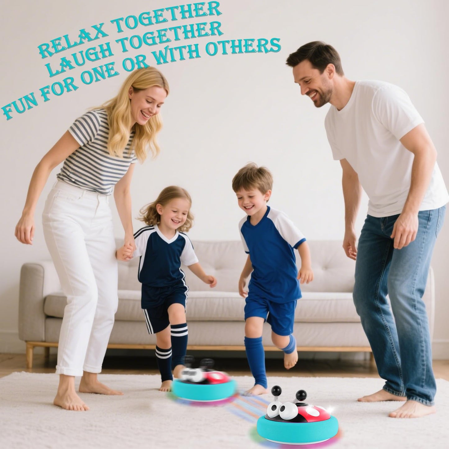 Hover Soccer Ball for Kids,Rechargeable Air Floating Football,LED Lights,Soft Foam Bumpers,Ladybug,Christmas Birthday Gifts,Indoor Outdoor Toy Games for Boys girls Age 3+4,5,7,9,10,11 Year Old,6-8-12