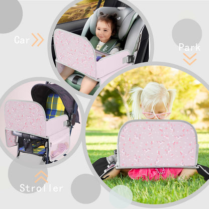 MENZOKE Kids Travel Tray for Toddler Car Seat, Toddler Gift for Girl Activities with Dry Erase Board & iPad Holder Stand,Road Trip Essentials Accessories Lap Tray for Girl as Birthday Gift,LightPurple