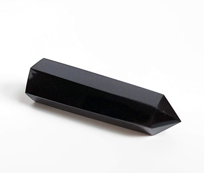 Black Obsidian Healing Crystal Wands Point Faceted Prism Bars for Reiki Chakra Meditation Therapy Deco