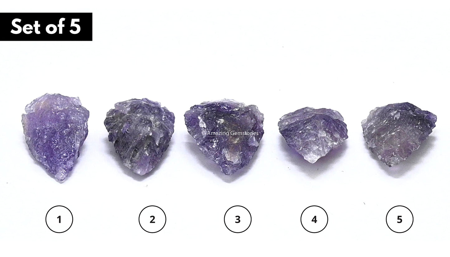 Amazing Gemstone 5 Pieces Amethyst Arrowhead, Crystal and Healing Stone Flint Rock Arrow Head - 1 to 1.5 Arrowheads for DIY Project Craft Point Jewelry Making