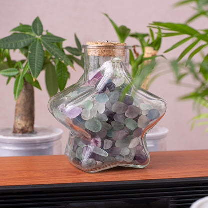 SigMntun Tumbled Fluorite Crystal Stone Set - 72 Pcs, 0.5" 10 oz Handpicked Tumbled Gemstones Rocks, Pebbles for Reiki, Chakra, Healing, Home Decor, 0.5" - Fluorite