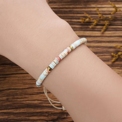 Plumiss Inspirational Gifts Bracelets for Women, Boho Handmade Agalmatolite Stone Beaded Bracelets, Life is Tough But So are You Bracelet