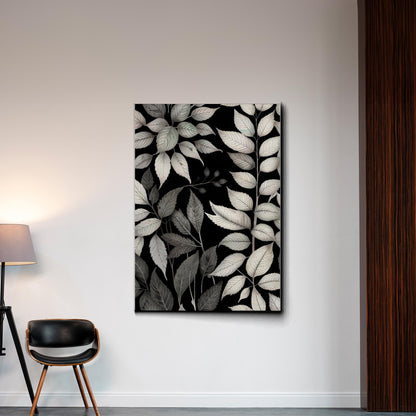 Canvas Print Scandinavian Folk Art Black and Beige Abstract Botanical Wall Art for Scandinavian Home Decor Decor Canvas, Wall
