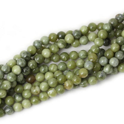 CHEAVIAN 45PCS 8mm Natural Taiwan Green Jade Round Loose Beads for Jewelry Making DIY Bracelet Necklace Materials 1 Strand 15"