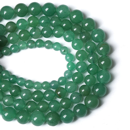 45pcs 8mm Natural Green Aventurine Beads Semi Precious Round Smooth Gemstones Beads for Jewelry Making DIY Necklaces Bracelets