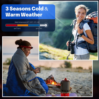 Macarrie 6 Pack Bulk Sleeping Bags for Homeless Donation, 0 Degree Waterproof Sleeping Bags with Compression Sack for Adults Winter Cold Weather Care Camping Hiking Emergency(Classic Colors)