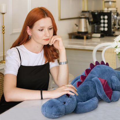 Dodhse Pterosaur Stuffed Animal with Wings - Cute Soft Dinosaurs Plush Toys Little Flying Dragon Plushies Pillow Doll Christmas Birthday Gifts for Kids Boys Girls (Blue,43.3inch/110cm)