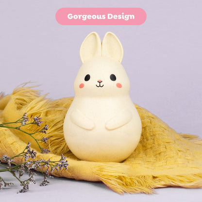 Tiger Tribe: Roly Poly - Bunny - Soft Silicone, ECO Bio-Plastic, Twinkling Sound, Soothing Sensory Toy, Infant & Baby Ages 3+ mo.