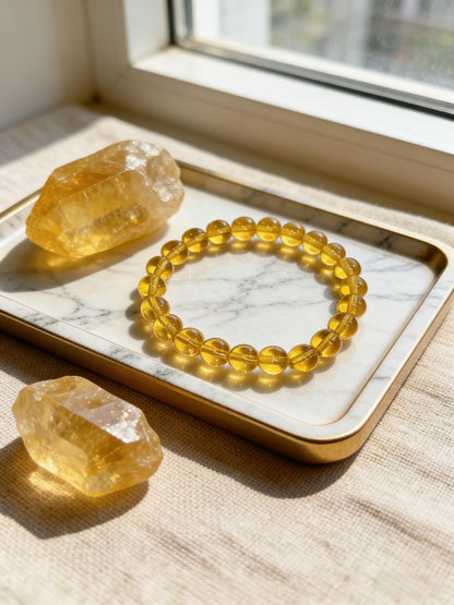 IETWIPNO Stretch Crystal Bracelet for Women,Elastic Beaded Bracelets Set of 1,Multicolor Healing Stone Adjustable Bangle,Gift for Her (8MM Round Brown)