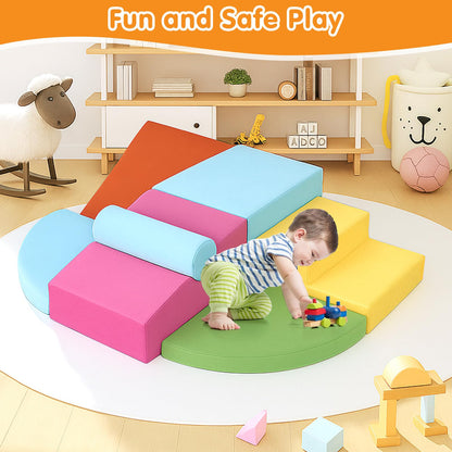 7PCS Climbing Toys for Toddlers 1-3 Inside, Foam Baby Climbing Blocks Soft Play Set for Toddlers 1-3, Corner Toddler Climbing Toys Indoor Baby Climbing Gym for Toddler Climbing Crawling and Sliding
