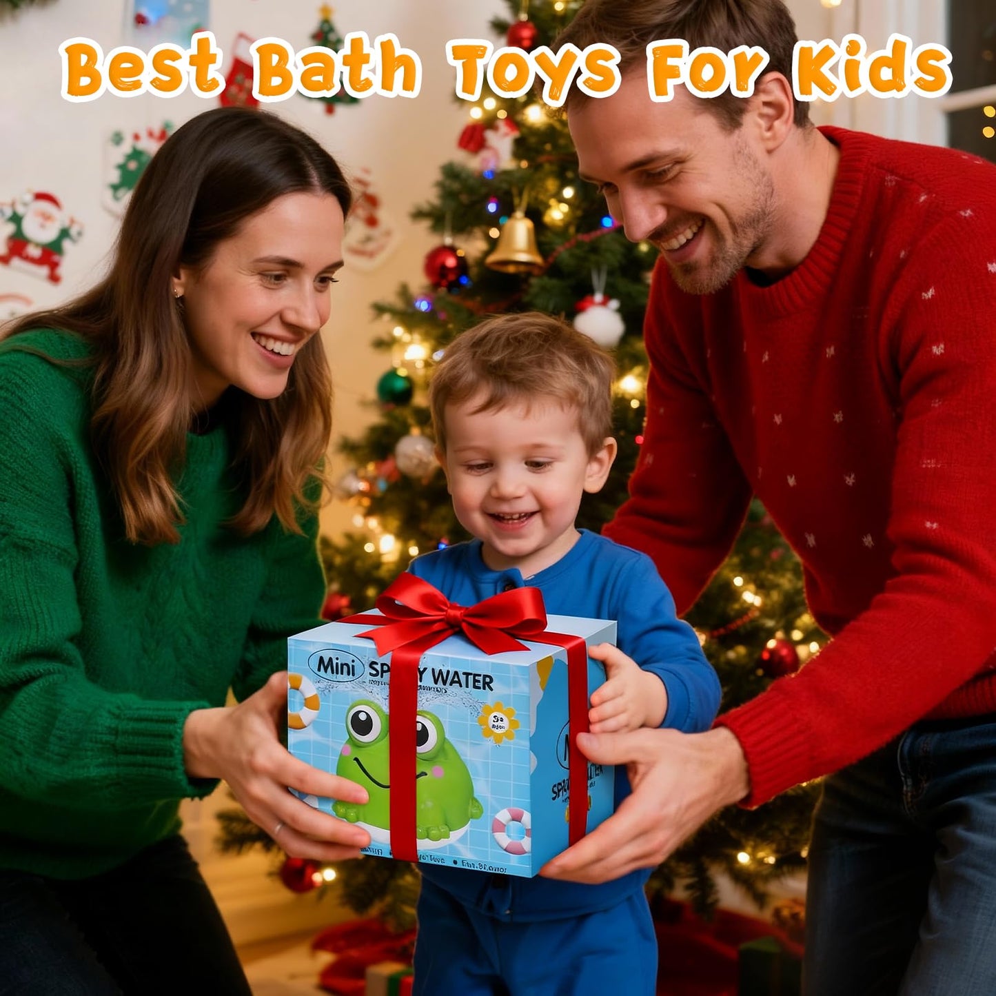 Light Up Bath Toys, Toddler Bath Toys for Kids Ages 1-3, Christmas Stocking Stuffers for Babies 6-12-18 Months, Bath Toy Sprinkler Toddler Birthday Bathtub Water Toy for 1 2 3 Year Boy Girl Gifts