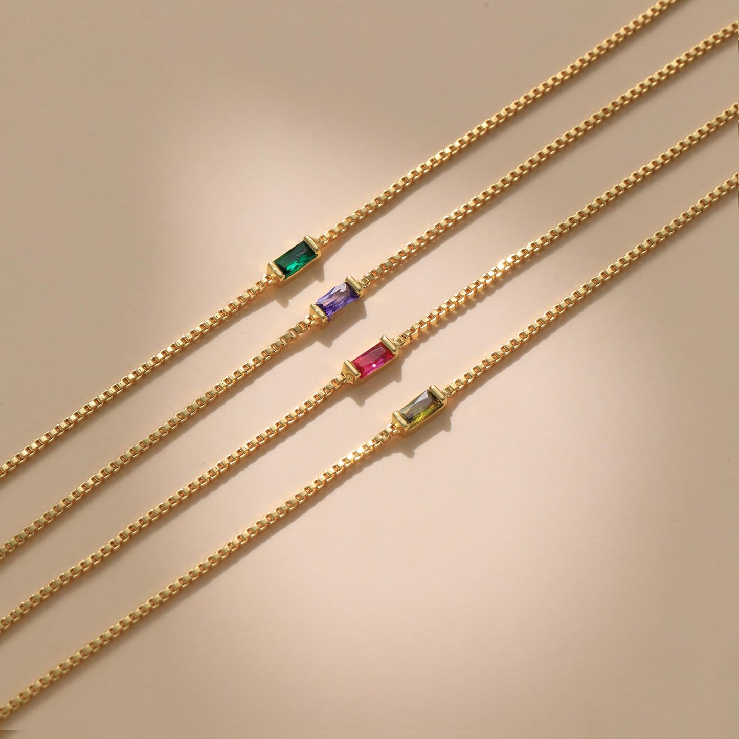 JSJOY Dainty Birthstone Bracelets for Women February Birthstone Bracelet Birthday Gifts Gold Amethyst Crystal Link Bracelet Jewelry Mothers Day Graduation Gifts for Her
