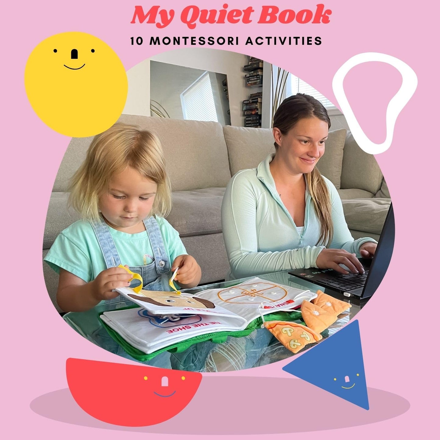 BAVY My Quiet Book - Toddler Travel Essential, Car Plane Activity Books, Montessori Busy Board Book, Airplane Toys for Toddlers 1-3, Gifts for 1 2 3 4 Year Old Girl, Birthday Gifts Toys Age 2-4