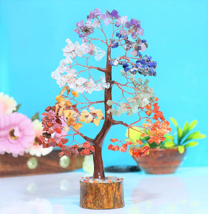 Crocon® Seven Chakra Crystals Tree of Life, Gifts for Women, Men, Sister & Mom, Desk Decor Birthday Gifts, Money Tree Healing Crystals Women Gift Ideas, Housewarming Gift New Home, Sister Presents
