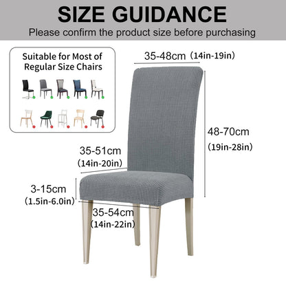 YSTELLAA Chair Covers for Dining Room Set of 4, Stretch Parson Chair Slipcovers Removable Washable Kitchen Chairs Seat Covers,Light Gray