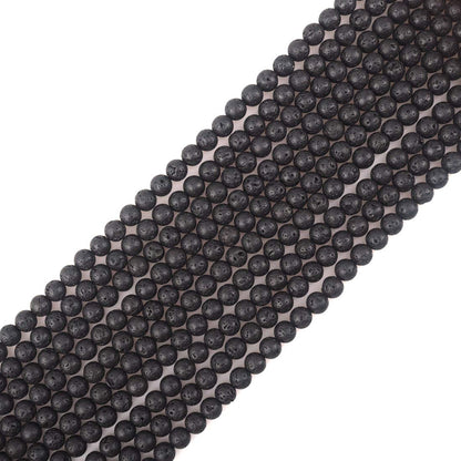 ICAI Beads 10mm Natural Volcanic Gemstone Round Loose Stone Beads for Jewelry Making DIY Crafts Design 1 Strand 15" APPR.34-36pcs