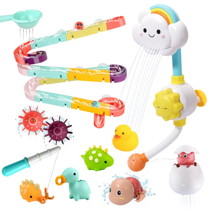 33 PCS Bath Toys for Toddlers and Babies, Bathtub Toy Set with Shower, Rubber Ducks, Floating Toys