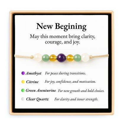 TLOEP New Chapter Crystal Bracelet – New Beginning Gift for Graduation, New Job, Career Change, or Farewell, Inspirational Jewelry for Women & Men (New Beginning)