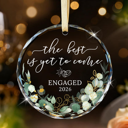 Emibele Engagement Gifts for Couples, Crystal Glass Engagement Gift for Newly Engaged Couples, Fiancee, Fiance, Just Engaged Decorations Bride to Be Gifts for Her, Round Crystal Ornament 2026