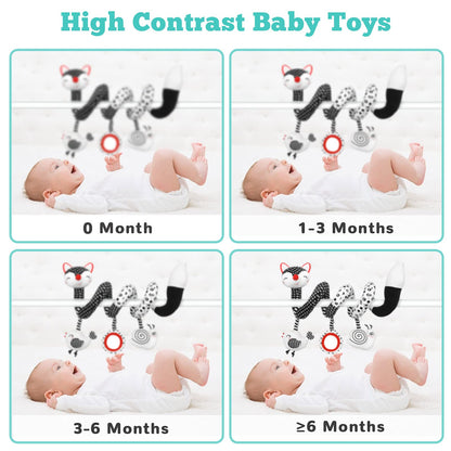 XIXILAND Car Seat Toys Baby Toys 0-3 Months Infant Toys Spiral Stroller Toys & Baby Rattles 0-6 Months Infant Toys 0-3 Months Newborn Toys, Baby Toys Gift for 0 3 6 9 12 Months Girls Boys