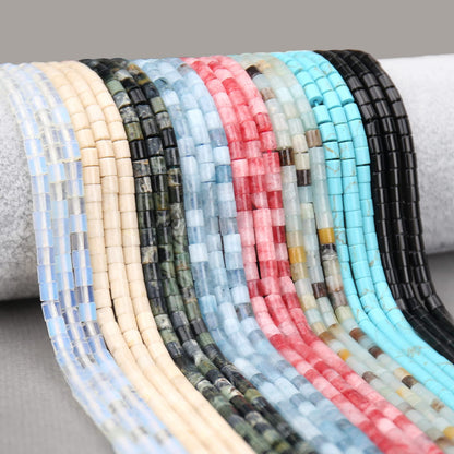 Natural Blue Turquoise Spacer Beads, Loose Semi Precious Flat Round Gemstone Heishi Disc Stone Beads for Beading Jewelry Making 4mm*4mm 38cm