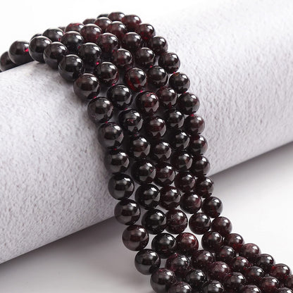 60pcs 6mm Natural Stone Beads Red Garnet Beads Energy Crystal Healing Power Gemstone for Jewelry Making, DIY Bracelet Necklace